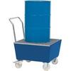 Mobile collection tray 1x200l drum, with wire mesh painted